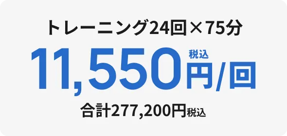 トレーニング24回×75分 11,550円/回 合計277,200円